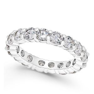 Silver Plated Crystal Eternity Band Size 8